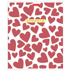 Тетрадь обложка пластик, А5 48 л., скоба, клетка, HATBER, &laquo;LOVE IS...&raquo; (микс в спайке), 092371