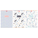 Тетрадь А4, 80 л., HATBER, скоба, клетка, Soft-touch ламинация, "Музыка цветов" (микс в спайке), 093514