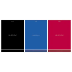 Тетрадь А4, 96 л., HATBER, скоба, линия, матовая ламинация, тиснение, &laquo;MONOCOLOUR&raquo; (микс в спайке), 093583