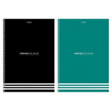 Тетрадь А4, 96 л., HATBER, спираль, клетка, матовая ламинация, тиснение, "MONOCOLOUR" (микс в ПУ), 093593