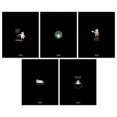 Тетрадь А5, 48 л., HATBER, скоба, клетка, глянцевая ламинация, &laquo;Coffee Story&raquo; (микс в спайке), 094576