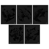 Тетрадь А5, 48 л., HATBER, скоба, клетка, матовая ламинация, 3D-лак, "Shadow" (микс в спайке), 093204, 48Т5лолВ1