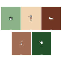 Тетрадь А5, 96 л., HATBER, скоба, клетка, Soft-touch ламинация, &laquo;Coffee Story&raquo; (микс в спайке), 094578