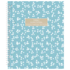 Тетрадь А5, 120 л., HATBER, спираль, клетка, Soft-touch ламинация, 3 разделителя, &laquo;Floral&raquo;, 094225