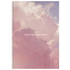 Тетрадь А4 96 л. HATBER, гребень, клетка, Soft-touch ламинация, &laquo;Dream&raquo; (микс в спайке), 093675