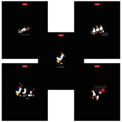 Тетрадь А5, 48 л., HATBER, скоба, клетка, выборочный УФ-лак, &laquo;Приключения чайки&raquo; (микс в спайке), 095051