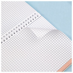 Тетрадь А5, 96 л., HATBER, гребень, клетка, Soft-touch ламинация, тиснение, цветной срез, &laquo;Ботаника&raquo; (микс), 094272