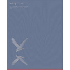 Тетрадь А5, 48 л., HATBER, скоба, клетка, soft-touch ламинация, 3D-фольга, &laquo;Парящие в небесах&raquo; (микс), 095336