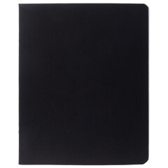 Тетрадь А5, 96 л., HATBER, скоба, клетка, обложка картон, черная, 095492