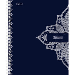 Тетрадь А5, 96 л., HATBER, гребень, клетка, Soft-touch ламинация, &laquo;Кружево&raquo; (микс в спайке), 096293
