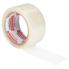 Клейкая лента упаковочная 50 мм х 66 м, прозрачная, УСИЛЕННАЯ, МОРОЗОСТОЙКАЯ, толщина 50 микрон, BRAUBERG, 440112