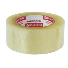Клейкая лента упаковочная 48 мм х 132 м прозрачная, толщина 45 микрон, BRAUBERG, 440157