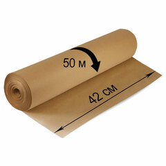 Крафт-бумага в рулоне, 420 мм x 50 м, плотность 78 г/<wbr/>м<sup>2</sup>, Марка А (Коммунар), BRAUBERG, 440184