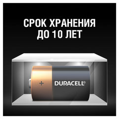 Батарейки КОМПЛЕКТ 2 шт., DURACELL Basic ОРИГИНАЛ, D (LR20, 13А), алкалиновые, блистер