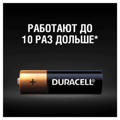 Батарейки КОМПЛЕКТ 4 шт., DURACELL Basic ОРИГИНАЛ, AA (LR6, 15А), алкалиновые, пальчиковые