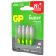 Батарейки КОМПЛЕКТ 4 шт., GP Super G-Tech, AAA (LR03, 24А), алкалиновые, мизинчиковые, блистер, 24A-2