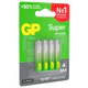 Батарейки КОМПЛЕКТ 4 шт., GP Super G-Tech, AAA (LR03, 24А), алкалиновые, мизинчиковые, блистер, 24A-2