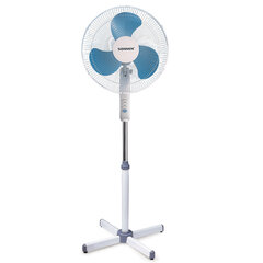 Вентилятор напольный SONNEN FS40-A104 Line, 45 Вт, 3 скоростных режима, белый/<wbr/>синий, 451034