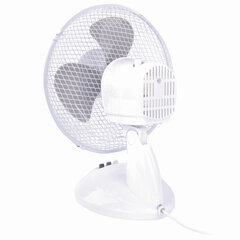 Вентилятор настольный SONNEN FT23-B6, d=23 см, 25 Вт, на подставке, 2 скоростных режима, белый/<wbr/>серый, 451038