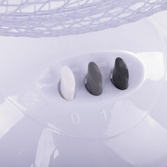 Вентилятор настольный SONNEN FT23-B6, d=23 см, 25 Вт, на подставке, 2 скоростных режима, белый/<wbr/>серый, 451038