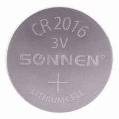 Батарейка литиевая SONNEN Lithium CR2016 "таблетка, дисковая, кнопочная" 1 шт., блистер, 451972