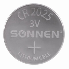 Батарейка литиевая SONNEN Lithium CR2025 "таблетка, дисковая, кнопочная" 1 шт., блистер, 451973