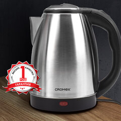 Чайник CROMEX (КРОМЕКС) KT-115, 1,5 л, 1500 Вт, закрытый нагревательный элемент, нержавеющая сталь, серебристый, 452925