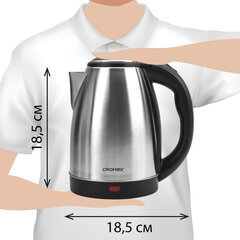 Чайник CROMEX (КРОМЕКС) KT-115, 1,5 л, 1500 Вт, закрытый нагревательный элемент, нержавеющая сталь, серебристый, 452925
