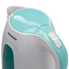 Чайник SONNEN KT-2016, 2 л, 2200 Вт, закрытый нагревательный элемент, пластик, белый/<wbr/>голубой, 453417