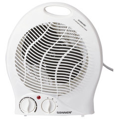 Тепловентилятор SONNEN F-200, 1000/<wbr/>2000 Вт, 2 режима работы, белый, 453493