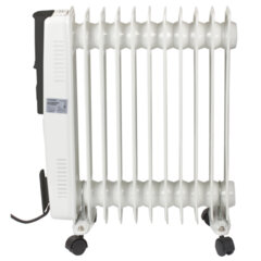 Обогреватель масляный SONNEN DFS-11, 2500 Вт, 11 секций, белый, 453500