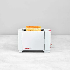 Тостер SCARLETT SC-TM11013, 650 Вт, 2 тоста, 6 режимов, сталь, белый