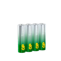 Батарейки КОМПЛЕКТ 4 шт., GP Super G-Tech, AA (LR06, 15 А), алкалиновые, пальчиковые, в пленке, 15AA21