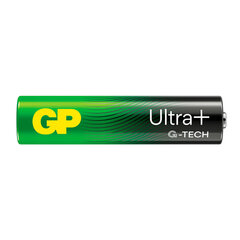 Батарейки КОМПЛЕКТ 4 шт., GP Ultra Plus G-Tech, AAA (LR03), алкалиновые, мизинчиковые, 24AUPA21-2CRSB4