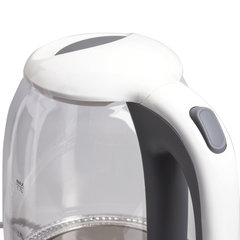 Чайник SONNEN KT-1792, 1,7 л, 2200 Вт, закрытый нагревательный элемент, стекло, белый, подсветка, 454348