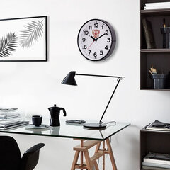 Часы настенные TROYKATIME (TROYKA) 77770732, круг, белые, черная рамка, 30,5&times;30,5&times;5 см