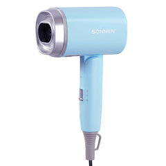 Фен для волос дорожный SONNEN HD-2318, 1500 Вт, складной, 2 температуры, 2 скорости, 454695