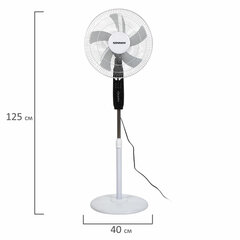 Вентилятор напольный, 3 режима, пульт ДУ, SONNEN TF-45W-40-520, d=40 см, 45 Вт, белый, 454788