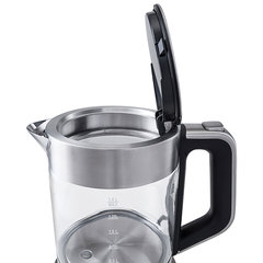 Чайник KITFORT КТ-616, 1,5 л, 2200 Вт, закрытый нагревательный элемент, ТЕРМОРЕГУЛЯТОР, стекло, серебристый