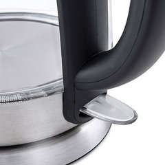 Чайник KITFORT КТ-619, 1,7 л, 2200 Вт, закрытый нагревательный элемент, стекло, серебристый