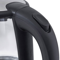 Чайник KITFORT КТ-619, 1,7 л, 2200 Вт, закрытый нагревательный элемент, стекло, серебристый