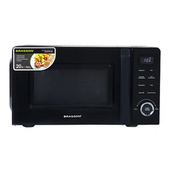 Микроволновая печь BRASSON (БРАССОН) MW2070D-8BL, 20 л, 700 Вт, таймер, 8 АВТО ПРОГРАММ, дисплей, защита от детей, черная, 454979