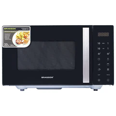 Микроволновая печь без поворотного стола BRASSON (БРАССОН) MW2390D-11GP, ГРИЛЬ, 9 ПРОГРАММ, 23л, 900Вт, сенсорное управление, черная, 454981