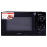 Микроволновая печь SONNEN MW2070BL-6MB, 20 л, 700 Вт, таймер, механическое управление, ручка, черная, 454983