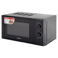 Микроволновая печь SONNEN MW2070BL-6M, 20 л, 700 Вт, таймер, механическое управление, кнопка, черная, 454984