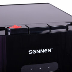 Кулер для воды SONNEN FSE-03B, напольный, нагрев/<wbr/>охлаждение, НИЖНЯЯ ЗАГРУЗКА, 3 крана, черный, 454998