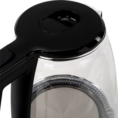 Чайник электрический SONNEN KT-1807, 1,8 л, 2200 Вт, термостойкое стекло, внутренняя подсветка синяя, нержавеющая сталь, 455140