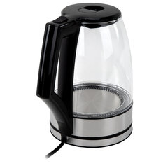 Чайник электрический SONNEN KT-1807, 1,8 л, 2200 Вт, термостойкое стекло, внутренняя подсветка синяя, нержавеющая сталь, 455140