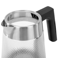 Чайник электрический с терморегулятором SONNEN KT-1809D, 1,8 л, 2200 Вт, 5 цветов подсветки, 5 температур, стекло текстура ромб, 455141