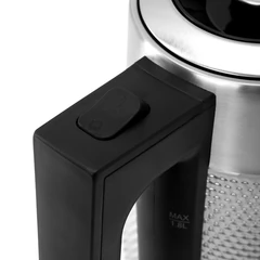 Чайник электрический SONNEN KT-1809, 1,8л, 2200 Вт, термостойкое стекло текстура ромб, внутренняя подсветка синяя, нержавеющая сталь, 455142